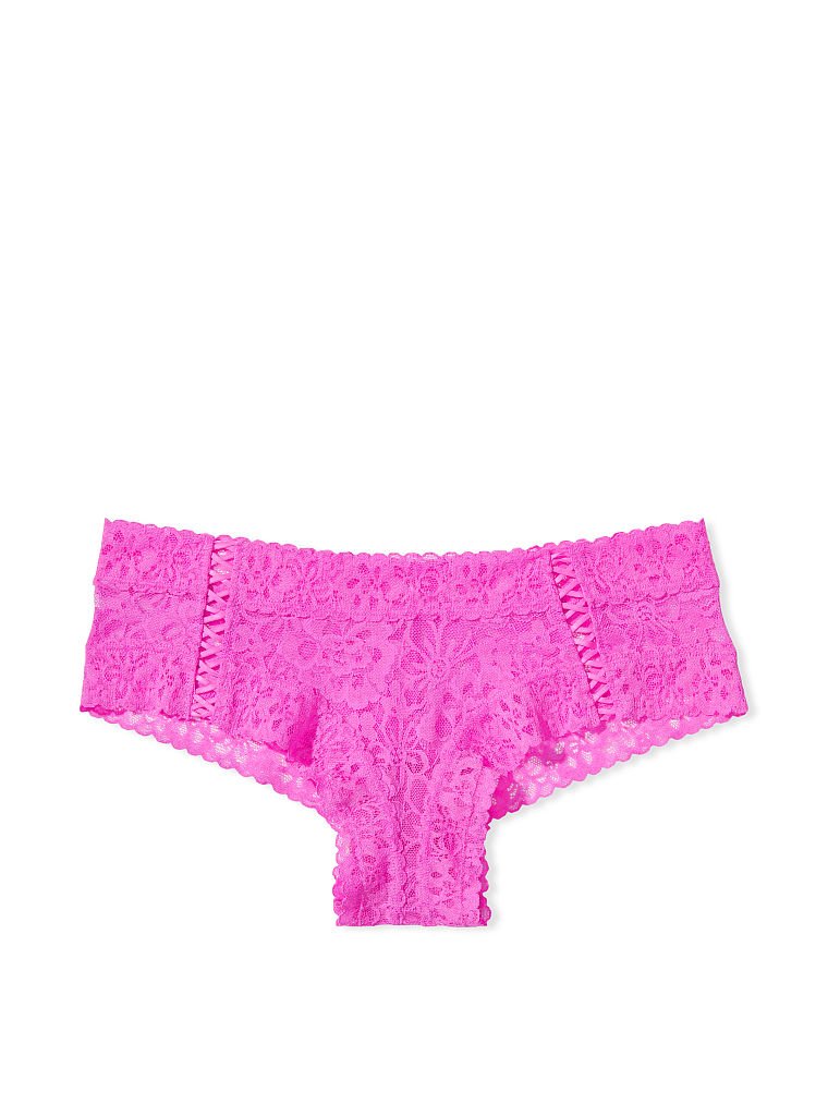 VICTORIA'S SECRET LACIE LACE-UP CHEEKY PANTY - ELECTRIC PINK - HIGHSTREET.CO.ZA