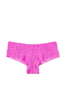 VICTORIA'S SECRET LACIE LACE-UP CHEEKY PANTY - ELECTRIC PINK