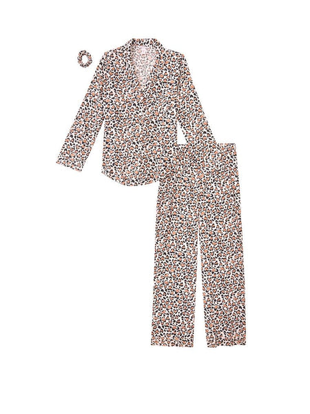 Victoria's Secret Flannel Long PJ Set - Countess Leopard