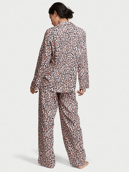 Victoria's Secret Flannel Long PJ Set - Countess Leopard
