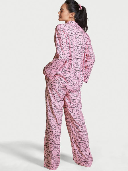 Victoria's Secret Flannel Long PJ Set - Pink Flora Sweet Dreams