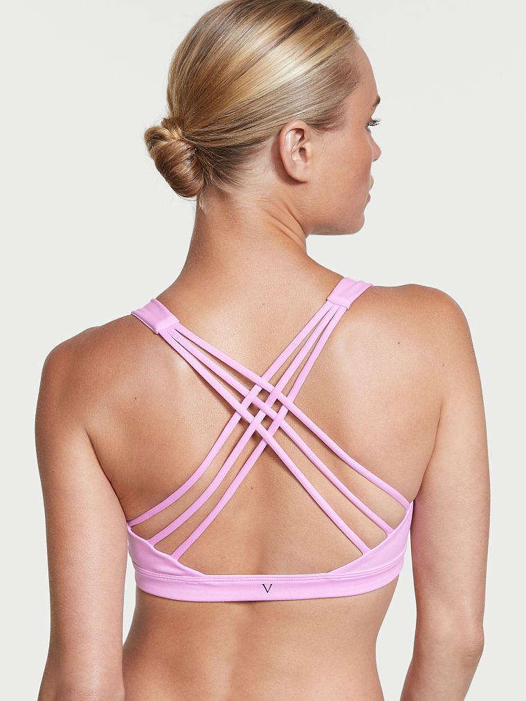 Victoria's Secret Strappy Back Lace Up Sport Bra - Violet Muse - HIGHSTREET.CO.ZA