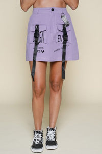 770 Purple Pockets Mini Skirt