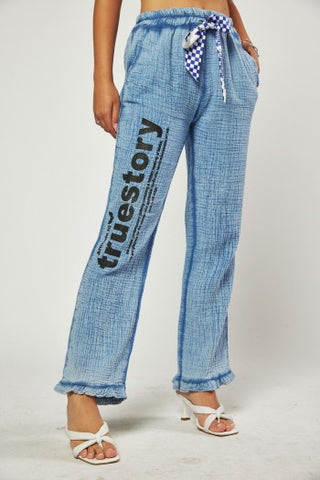 770 Linen Pants - Blue