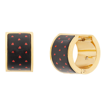 Kate Spade New York Heritage Spade Flower Huggies - Black Hearts - HIGHSTREET.CO.ZA