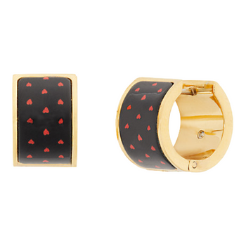 Kate Spade New York Heritage Spade Flower Huggies - Black Hearts