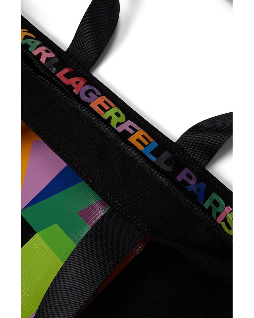 KARL LAGERFELD PARIS CANVAS BLOCK PRINT BAG