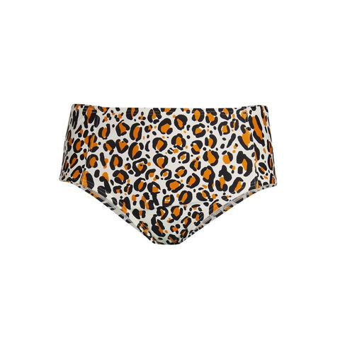 DKNY High-Rise Leopard-Print Bikini Bottoms - Golden Oak