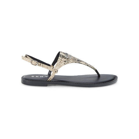 DKNY Sherri Snakeskin-Print Thong Sandals - Black/White