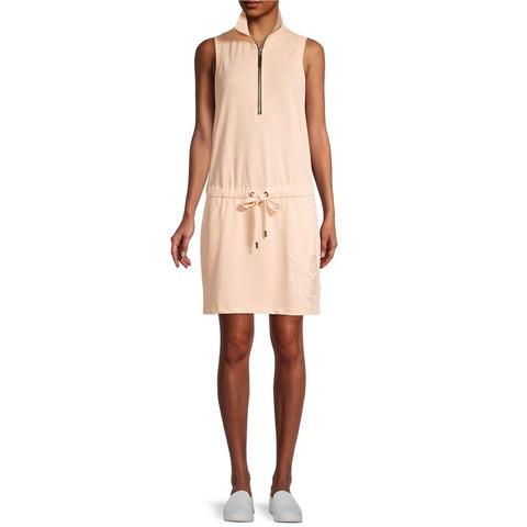 DKNY Sleeveless Drawstring Dress Peach - HIGHSTREET.CO.ZA