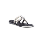 DKNY Studded Snakeskin-Print Thong Sandals - Black/Silver - HIGHSTREET.CO.ZA