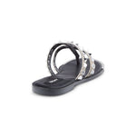 DKNY Studded Snakeskin-Print Thong Sandals - Black/Silver - HIGHSTREET.CO.ZA