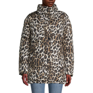 Via Spiga Leopard-Print Down Puffer Jacket - Leopard