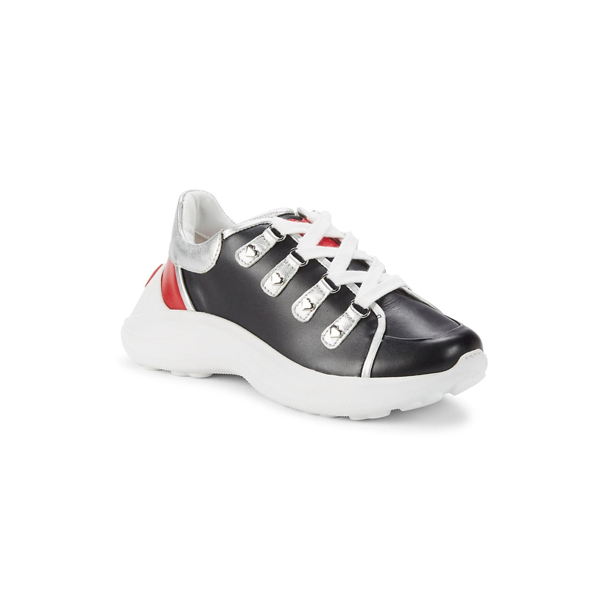 Love Moschino Colorblock Heart Embellishment Leather Sneakers - HIGHSTREET.CO.ZA