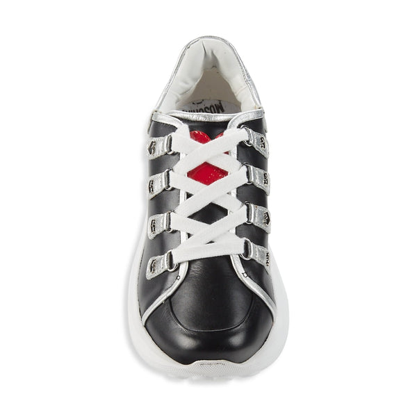 Love Moschino Colorblock Heart Embellishment Leather Sneakers