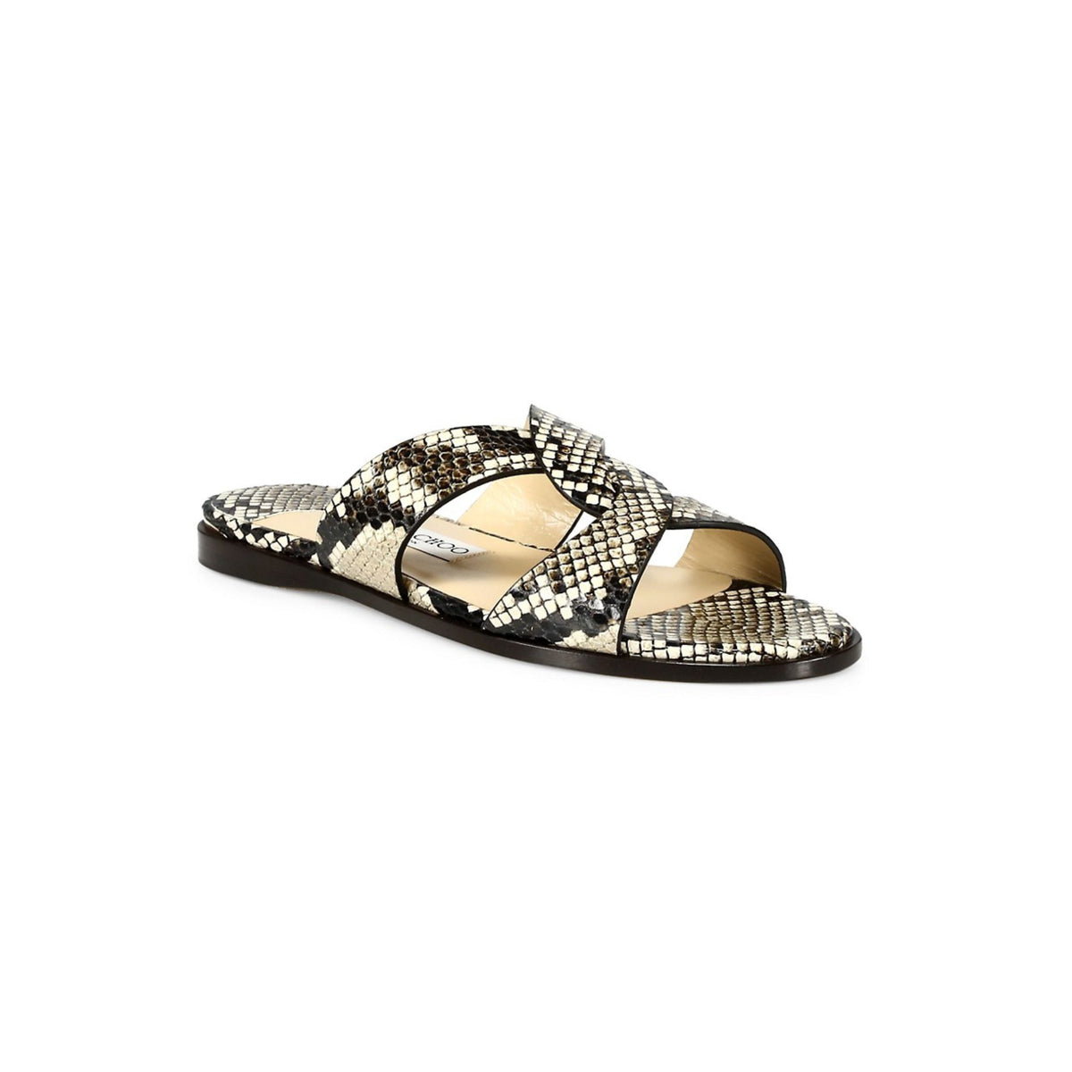 Jimmy Choo Atia Snakeskin-Embossed Leather Slides - HIGHSTREET.CO.ZA
