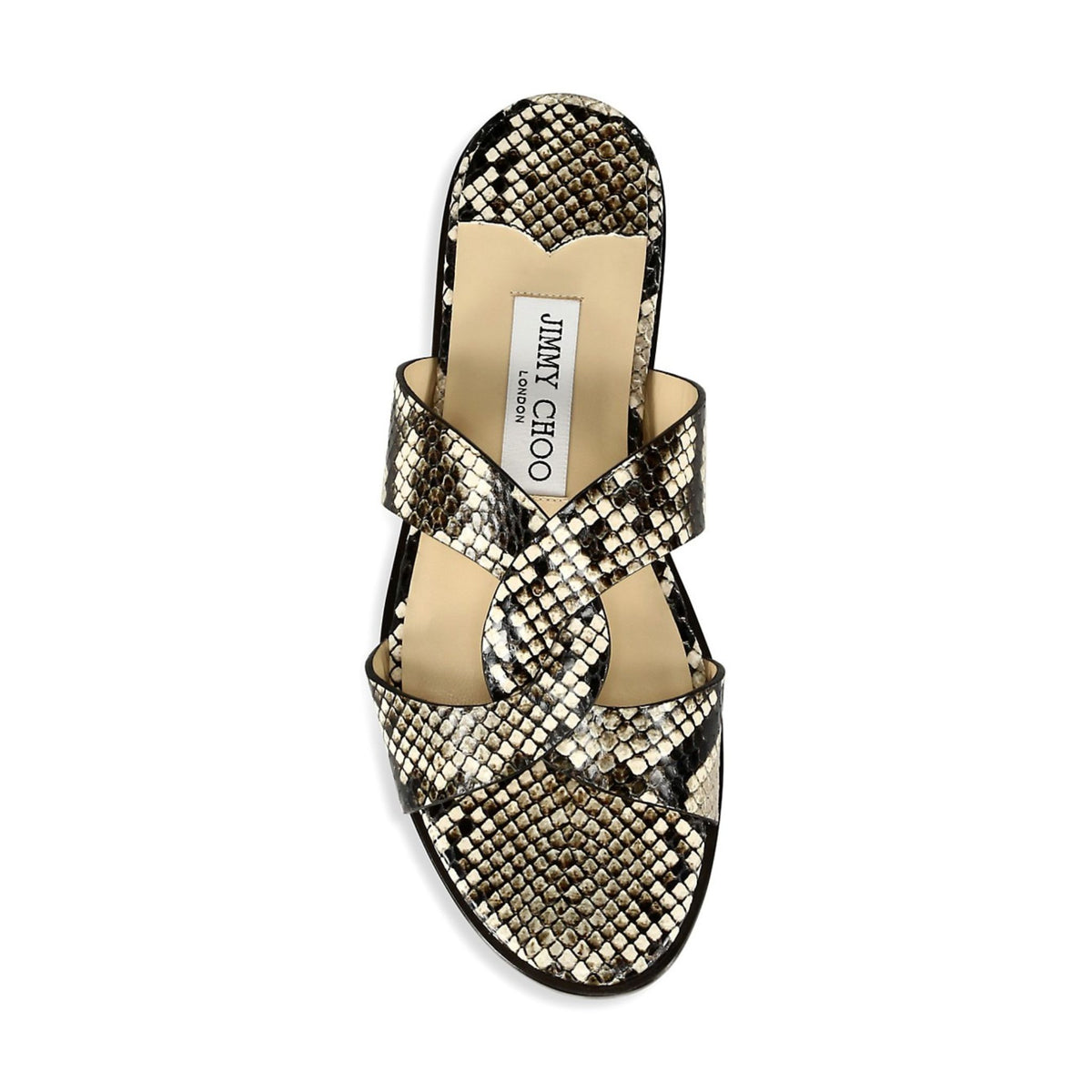 Jimmy Choo Atia Snakeskin-Embossed Leather Slides - HIGHSTREET.CO.ZA