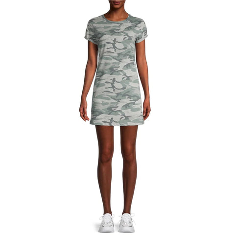 Knit Riot Camo-Print T-Shirt Dress - Grey Camouflage