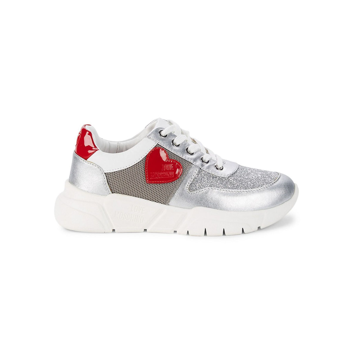 Love Moschino Mixed Media Lace-Up Sneakers - HIGHSTREET.CO.ZA