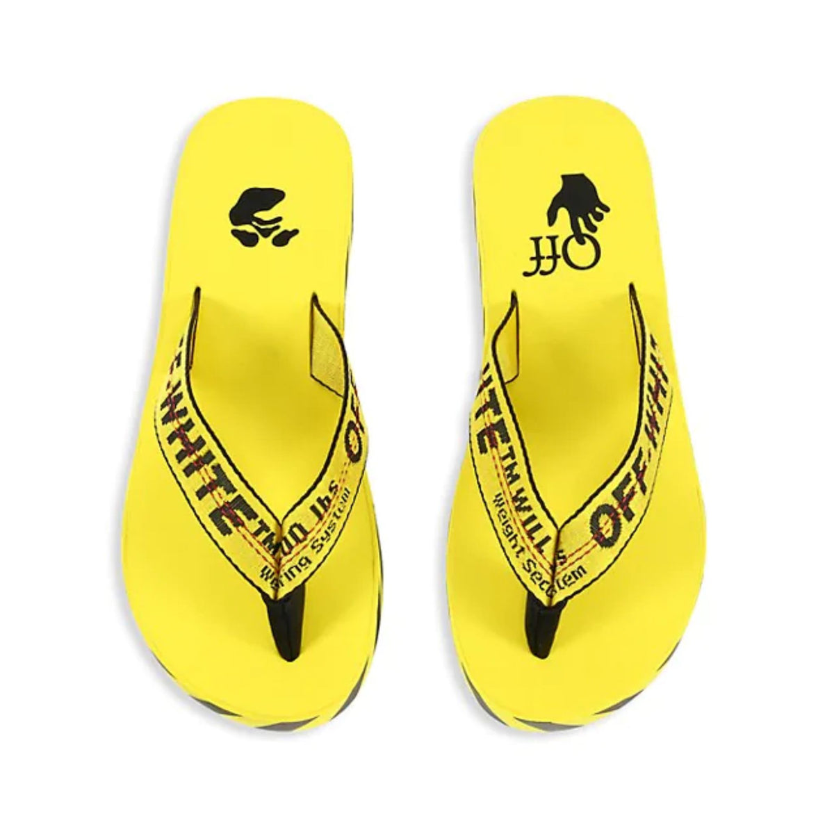 Off-White Industrial Belt Flip Flops - Yellow/Black - HIGHSTREET.CO.ZA