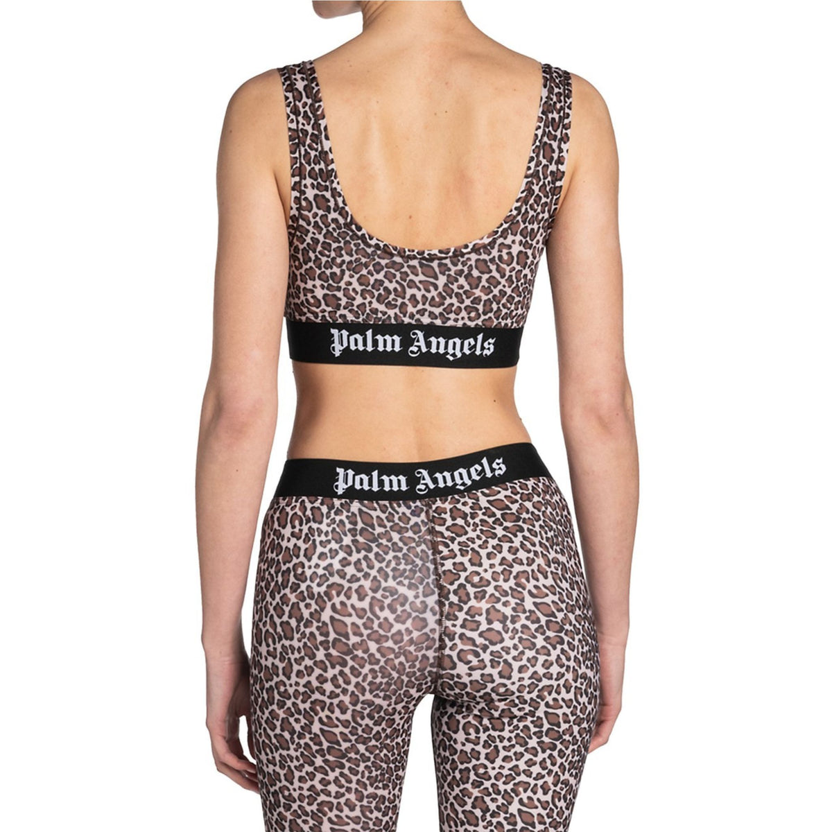 Palm Angels Leopard Print Logo Sport Bra - Leopard - HIGHSTREET.CO.ZA