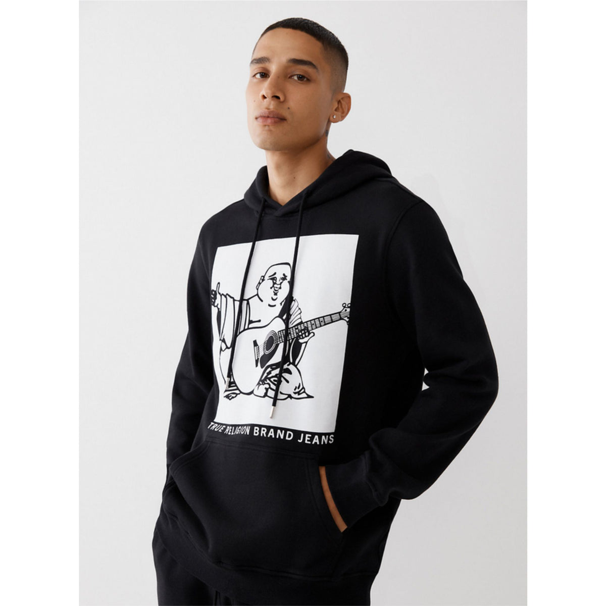 True Religion Buddha Logo Hoodie - Black - HIGHSTREET.CO.ZA