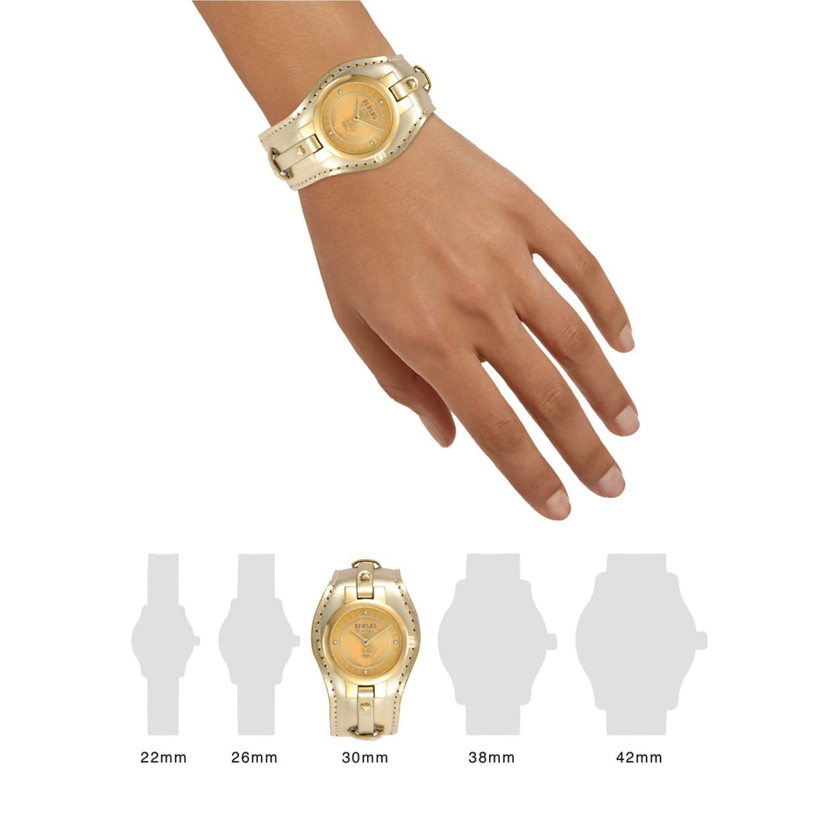 Versus Versace Berlin Stainless Steel, Swarovski Crystal& Leather-Strap Watch - Gold - HIGHSTREET.CO.ZA