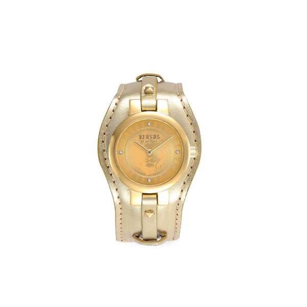 Versus Versace Berlin Stainless Steel, Swarovski Crystal& Leather-Strap Watch - Gold