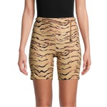 WeWoreWhat Chain Animal-Print Bike Shorts - Tan - HIGHSTREET.CO.ZA
