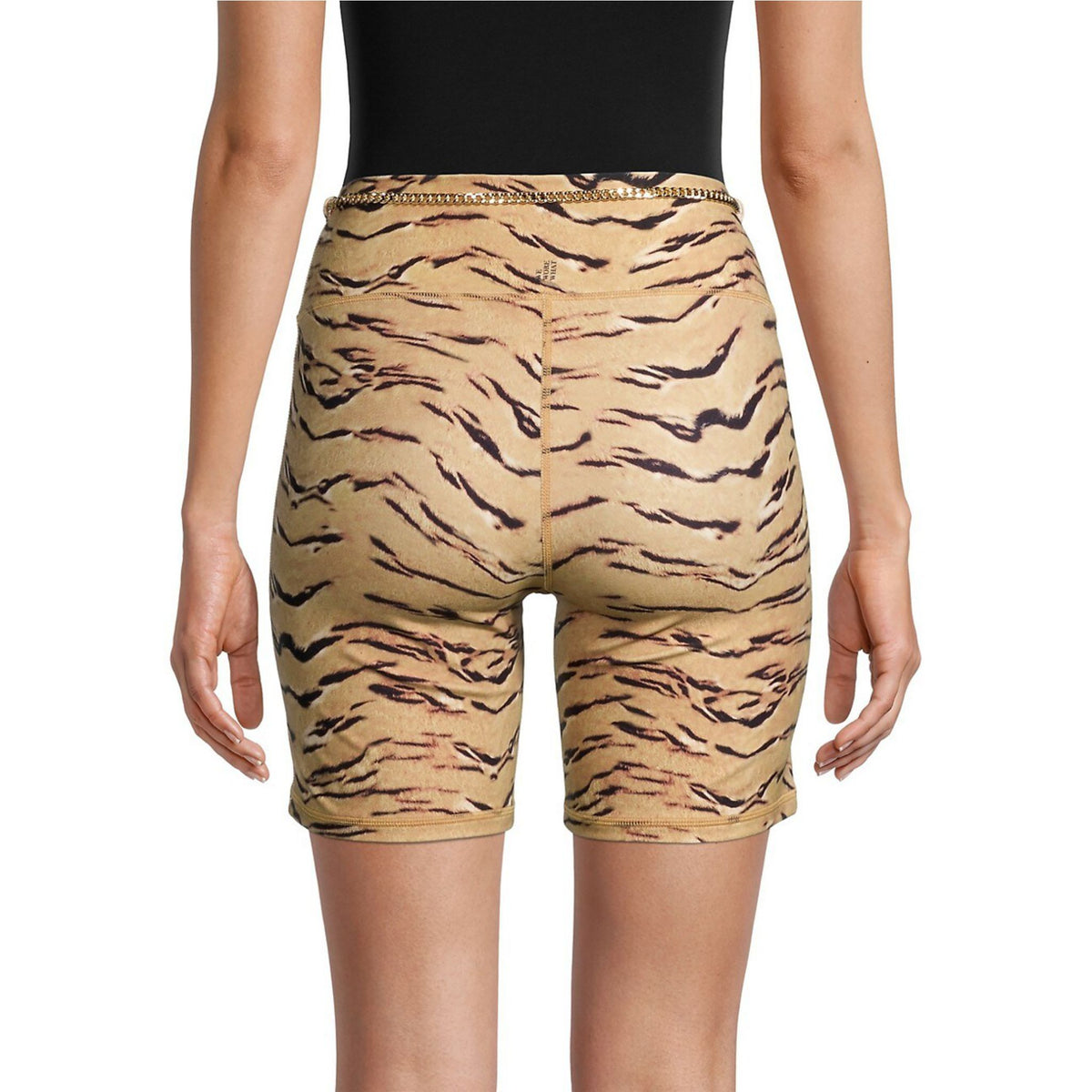 WeWoreWhat Chain Animal-Print Bike Shorts - Tan - HIGHSTREET.CO.ZA