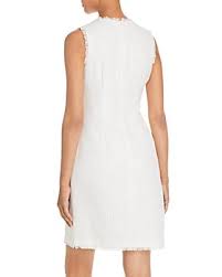 Karl Lagerfeld Lace Cotton Sheath Dress - Soft White