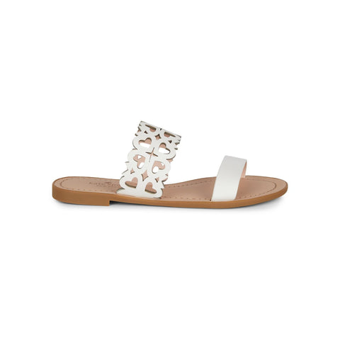 Kate Spade New York Ambrosia Flat Cutout Leather Sandals - Optic White