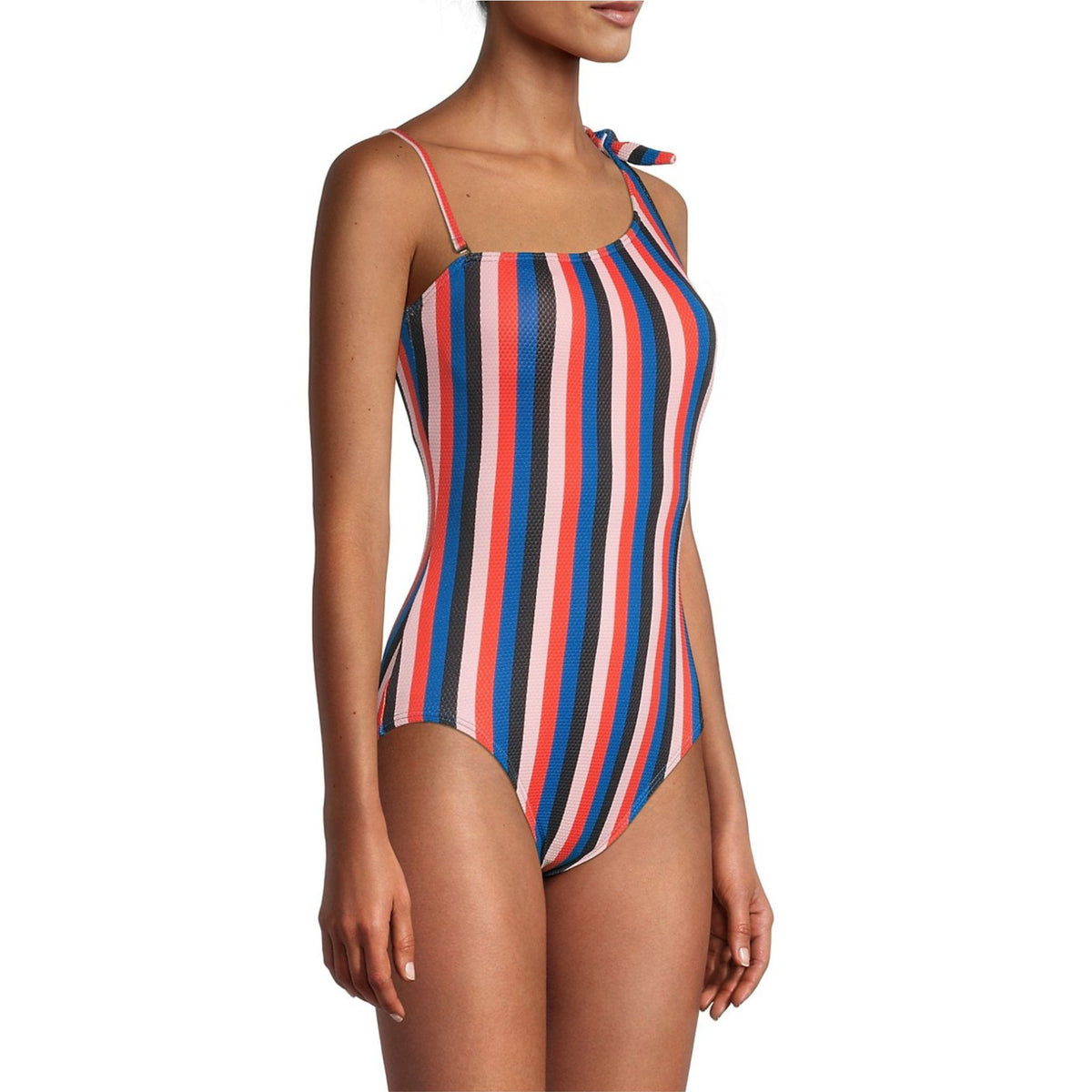 Kate Spade New York Striped Bunny-Tie One-Shoulder Swimsuit - HIGHSTREET.CO.ZA