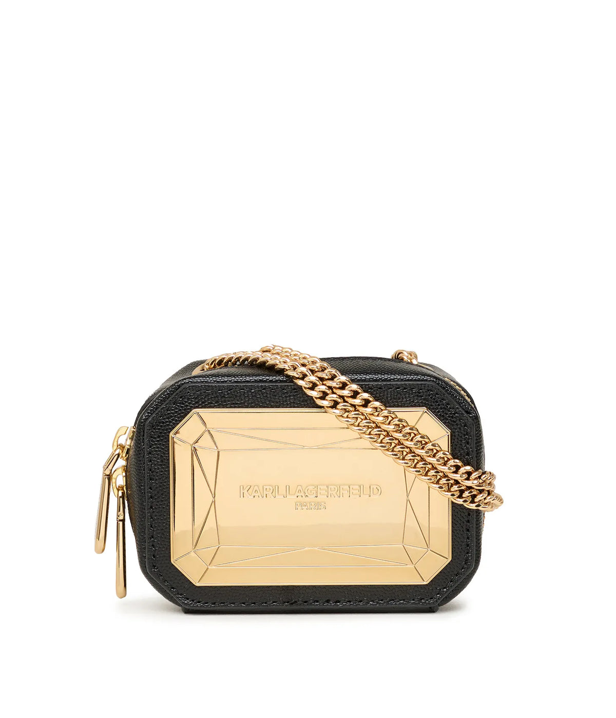 Karl Lagerfeld Kossette Gold Square Crossbody - Black/Gold - HIGHSTREET.CO.ZA