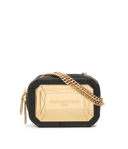 Karl Lagerfeld Kossette Gold Square Crossbody - Black/Gold