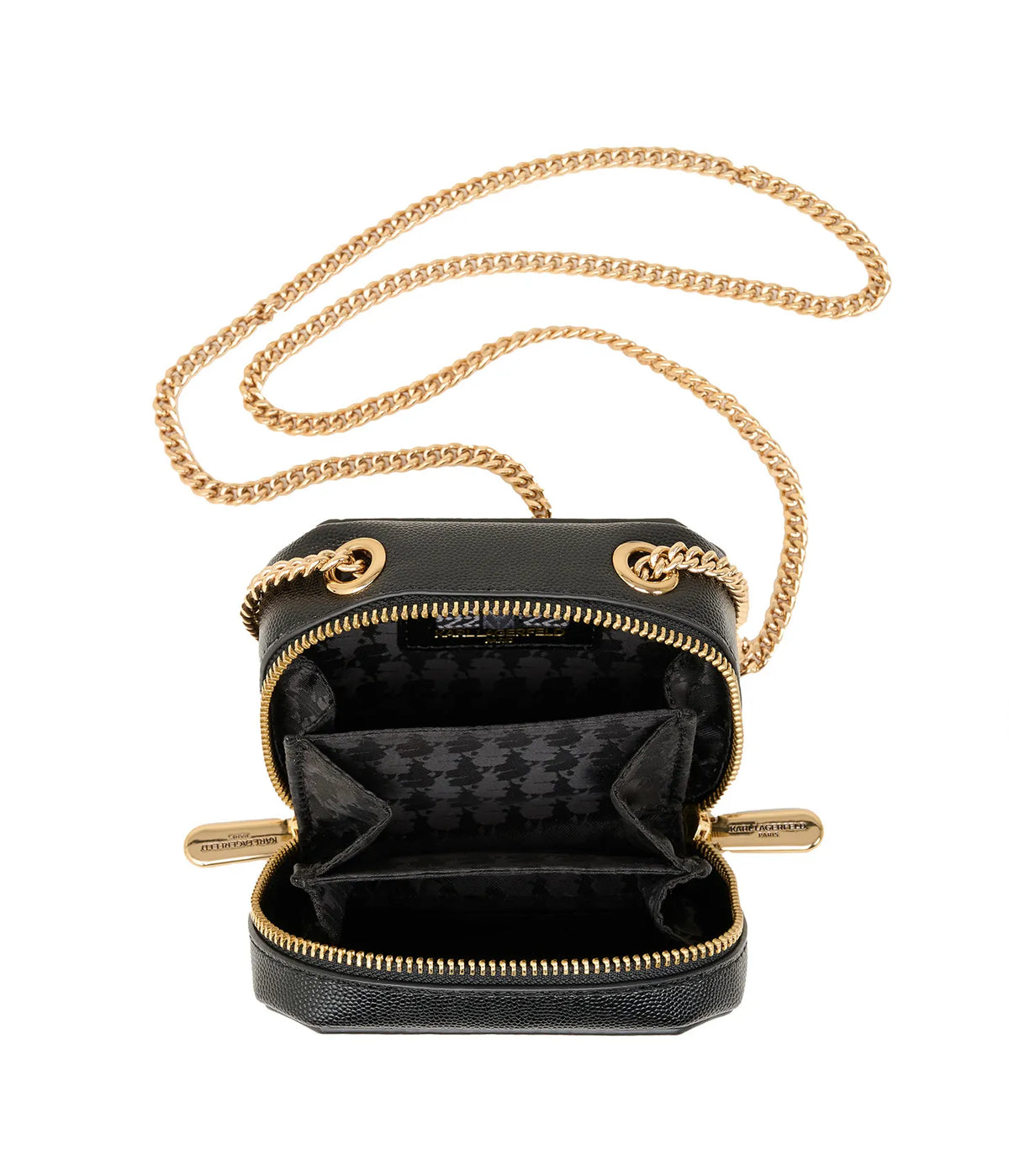 Karl Lagerfeld Kossette Gold Square Crossbody - Black/Gold - HIGHSTREET.CO.ZA