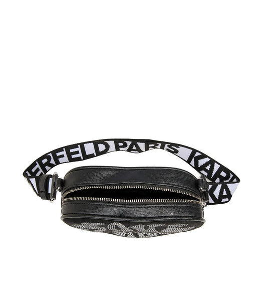 Karl Lagerfeld Maybelle Heart Crossbody - Black/ White