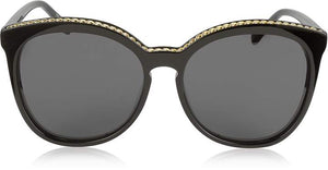 Stella McCartney Acetate Cat-Eye Woman's Sunglasses With Goldtone Chain - Black