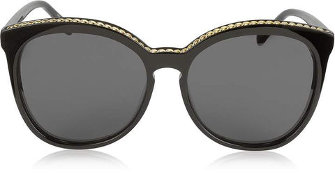 Stella McCartney Acetate Cat-Eye Woman's Sunglasses With Goldtone Chain - Black